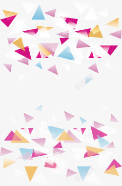 彩色漂浮三角形海报素材