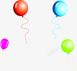 手绘彩色气球海报国庆素材
