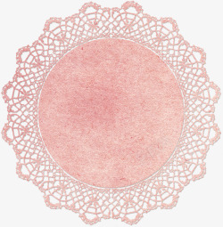 漂亮粉色圆形花边花纹蕾丝素材