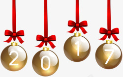 金色2017圣诞球素材