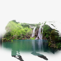 板山水画瀑布瀑布高清图片