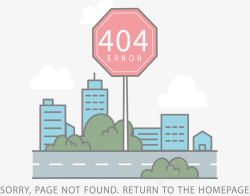 城市路牌404页面矢量图素材