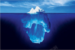 蓝色海水下的冰山海报背景素材
