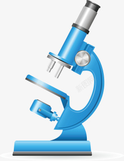 蓝色显微镜科技元素矢量图素材