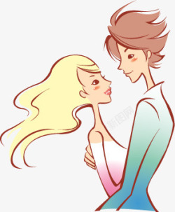 拥抱的情侣七夕素材