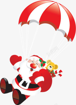 手绘红色氢气球圣诞老人素材