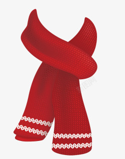 秋天温暖红色围巾矢量图素材