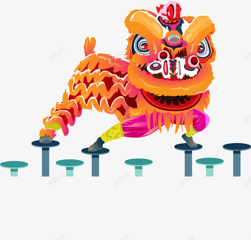 黄色的狮子png免抠素材_88icon https://88icon.com 年夜饭 庆典 舞狮 走木桩 过新年 除夕