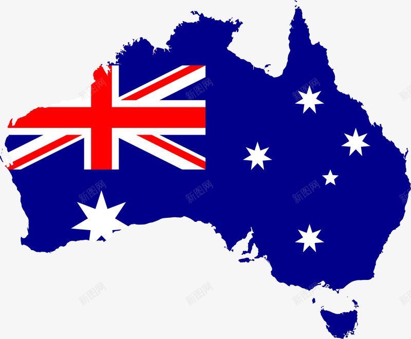 澳大利亚国土形状的旗子png免抠素材_88icon https://88icon.com 国旗 澳大利亚 澳洲 留学 领土