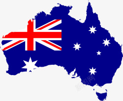 领土澳大利亚国土形状的旗子高清图片
