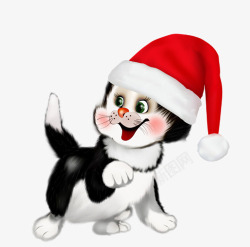 字母带圣诞帽带圣诞帽的小狗高清图片