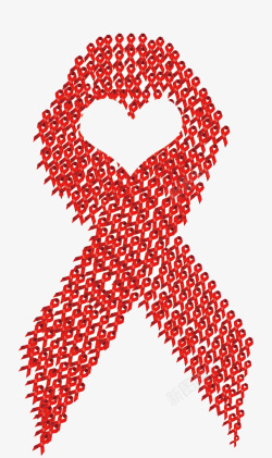 可爱世界艾滋病日红丝带图形素材