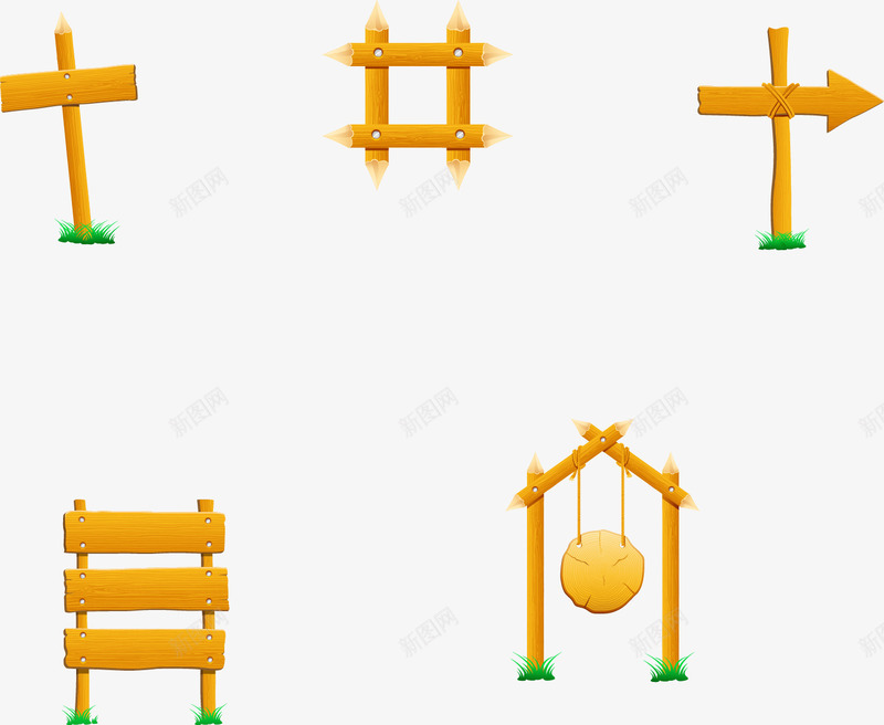 卡通木板png免抠素材_88icon https://88icon.com 展示牌 指示 指示牌 指路 指路牌 木头 木质材 白纸 花 花儿 花卉 花朵