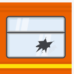 橙色火车窗户矢量图素材