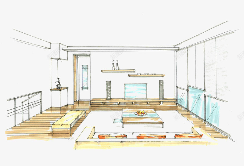 一点透视室内效果图png免抠素材_88icon https://88icon.com 一点透视 室内设计 效果图 装修模板 设计 透视 透视线条