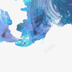 蓝色水彩素材