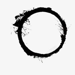 黑色圆环泼墨圆框高清图片