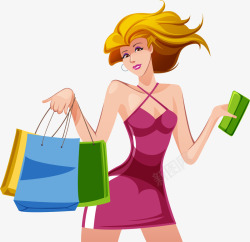 购物的女人矢量图素材