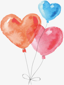 涂鸦插画爱心气球效果素材