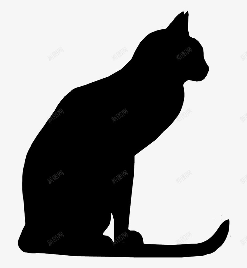 蹲坐的猫剪影png免抠素材_88icon https://88icon.com 可爱 漂亮 猫 萌物