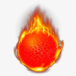 炙热卡通燃烧的通红的火球插画高清图片