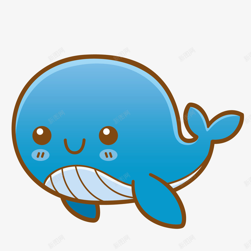 蓝色可爱鲸鱼创意手绘矢量图ai免抠素材_88icon https://88icon.com 动物 卡通 微笑 手绘 海洋 简单 鲸鱼 矢量图