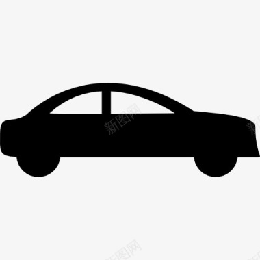 汽车轮廓轿车侧面黑色的剪影图标图标