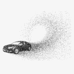 粒子运动黑色砂砾粒子轿车元素矢量图高清图片