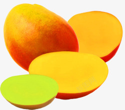橘黄色切片芒果块素材
