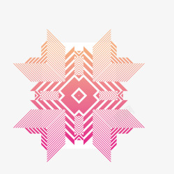 粉红色几何创意重叠图形素材