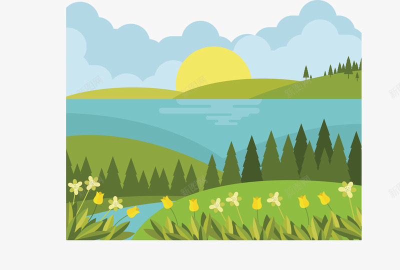 绿色春季出游踏青青山绿水素矢量图ai免抠素材_88icon https://88icon.com 出游 出游背景 文艺清新 春季踏青 树木 樱花 清新 粉色树木 绿色春季出游踏青青山绿水设计素材免费下载 背景 花卉 草地 踏青 青山绿水 矢量图