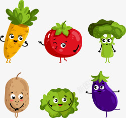 红萝卜土豆创意表情蔬菜矢量图高清图片