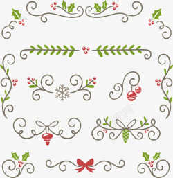 欧式线条圣诞花纹矢量图素材