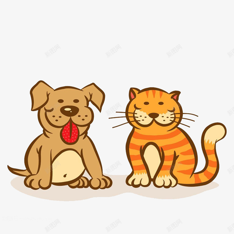 手绘小猫小狗png免抠素材_88icon https://88icon.com 手绘 手绘小狗 手绘小猫 手绘素材 猫猫狗狗