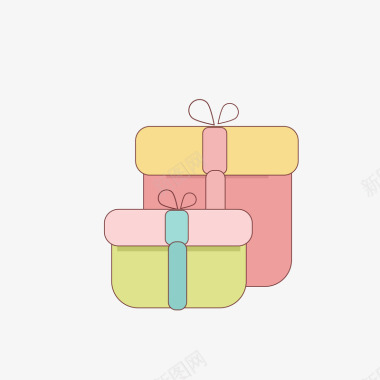 射礼物彩色礼盒的可爱图标图标