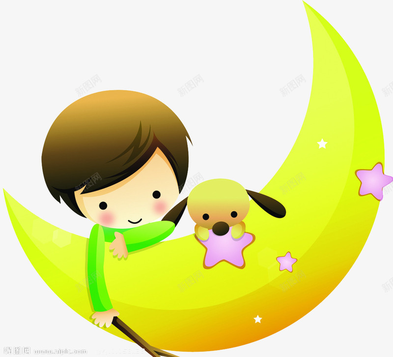 小狗和小孩在月亮上png免抠素材_88icon https://88icon.com 小孩 小狗 小目标 月亮 装饰