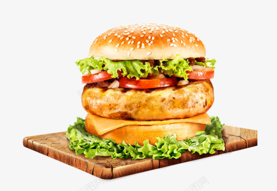木板对话框背景图片美味汉堡图标图标