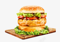 木板与石壁背景图片美味汉堡图标高清图片