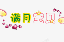 宝贝满月了创意卡通文字高清图片