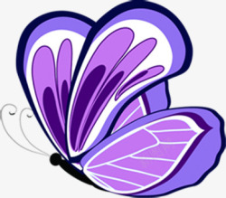 手绘紫色春季蝴蝶装饰素材