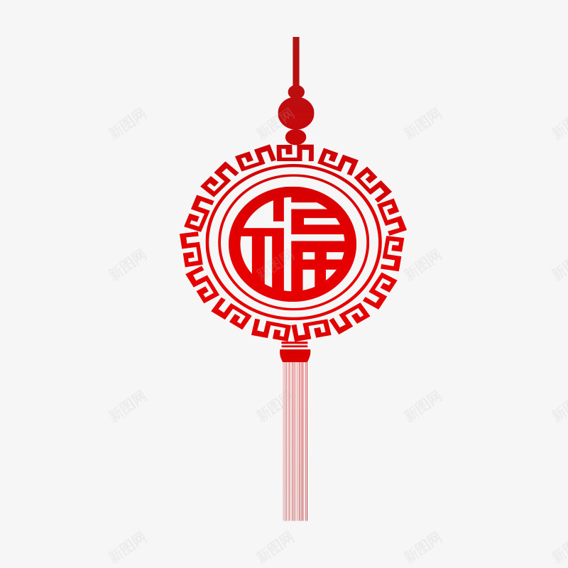 红色福字中国结png免抠素材_88icon https://88icon.com 吉祥如意结 商务 圆形 如意结 悬挂 福字 红色 纹理 装饰