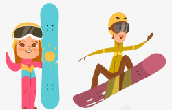 冬季滑雪运动卡通素材
