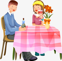 约会桌子用餐情侣高清图片