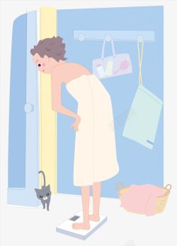 浴巾洗澡的女孩高清图片