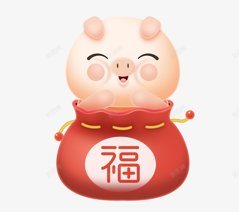 猪年福袋和可爱的小猪psd免抠素材_88icon https://88icon.com 可爱的小猪 猪崽 猪年 猪年福袋和可爱的小猪 福袋里的小猪