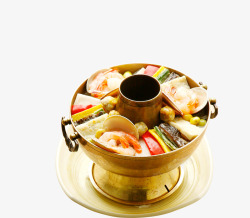 铜质火锅涮锅素材