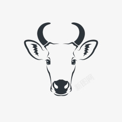 黑白头像牛头logo图标高清图片