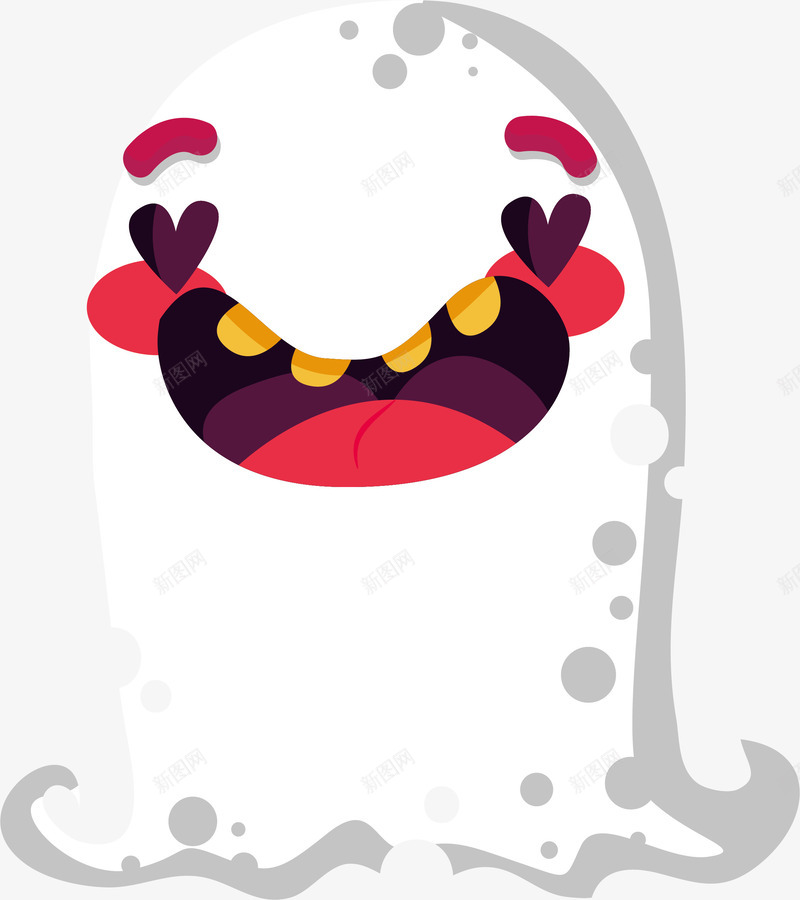 犯花痴的幽灵png免抠素材_88icon https://88icon.com 万圣节 幽灵 桃心眼 矢量png 花痴 花痴幽灵