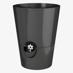 黑色喇叭筒智能垃圾桶素材