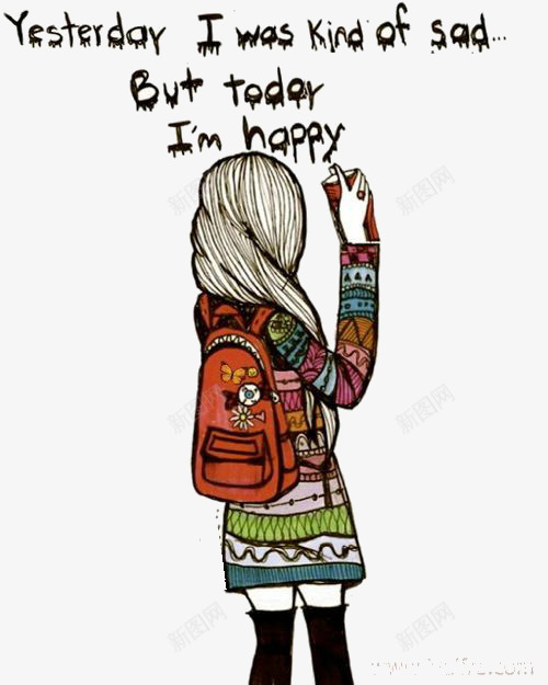 卡通在涂鸦的少女png免抠素材_88icon https://88icon.com 卡通 少女 手绘 插画